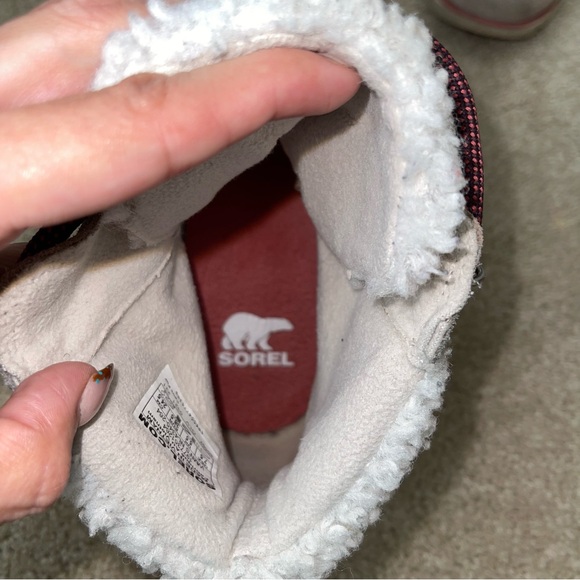 Sorel Women’s Explorer Carnival II Boots Size 7.5 Taupe Suede Faux Fur Lined - Picture 5 of 7